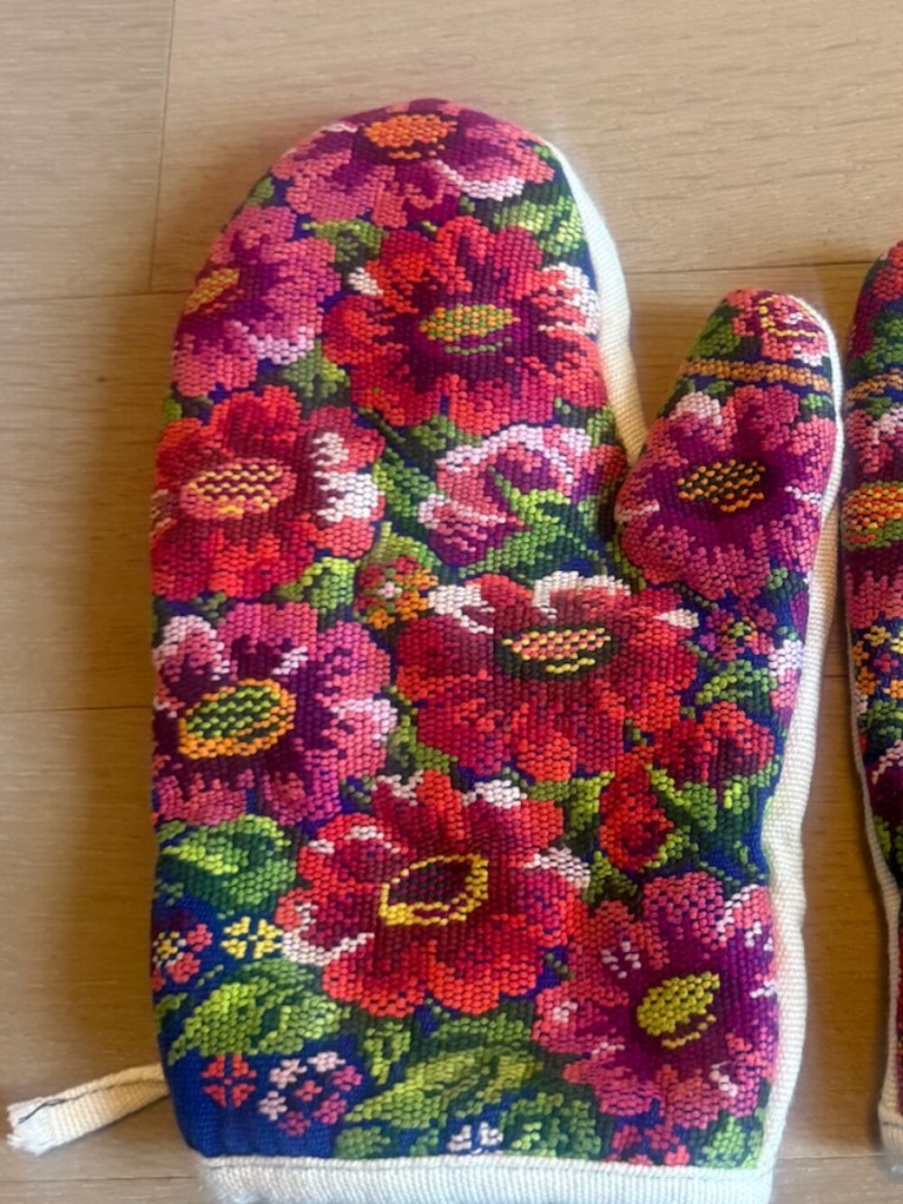 Beautiful Embroidered Colorful Oven Mitts